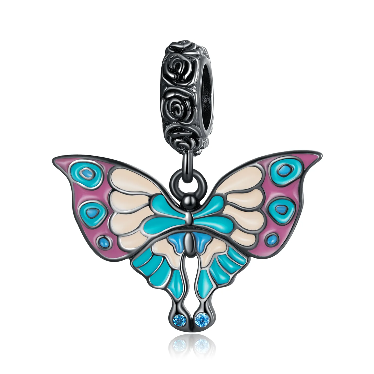 pandora style artistic butterfly dangle scc2240