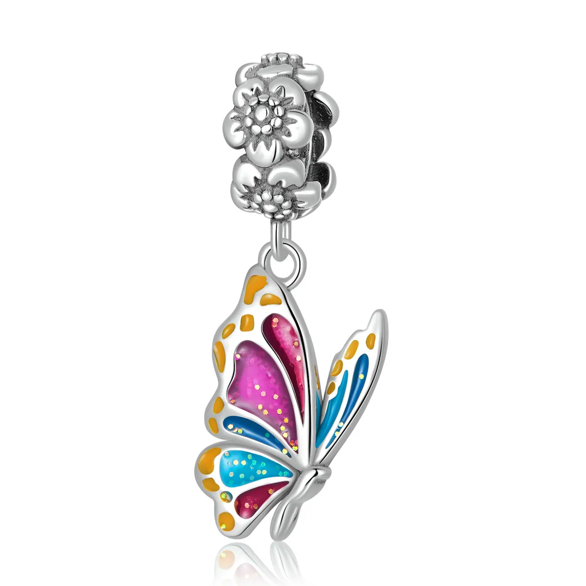 pandora style colorful butterfly dangle scc2216