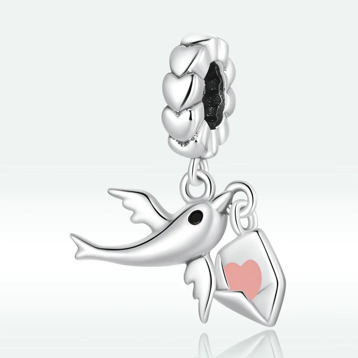pandora style flying pigeon love letter dangle bsc573
