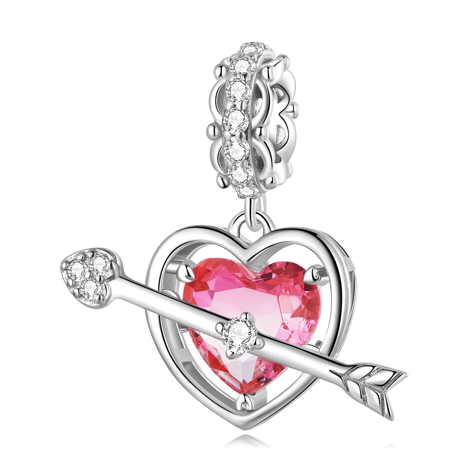 pandora style piercing heart dangle bsc680
