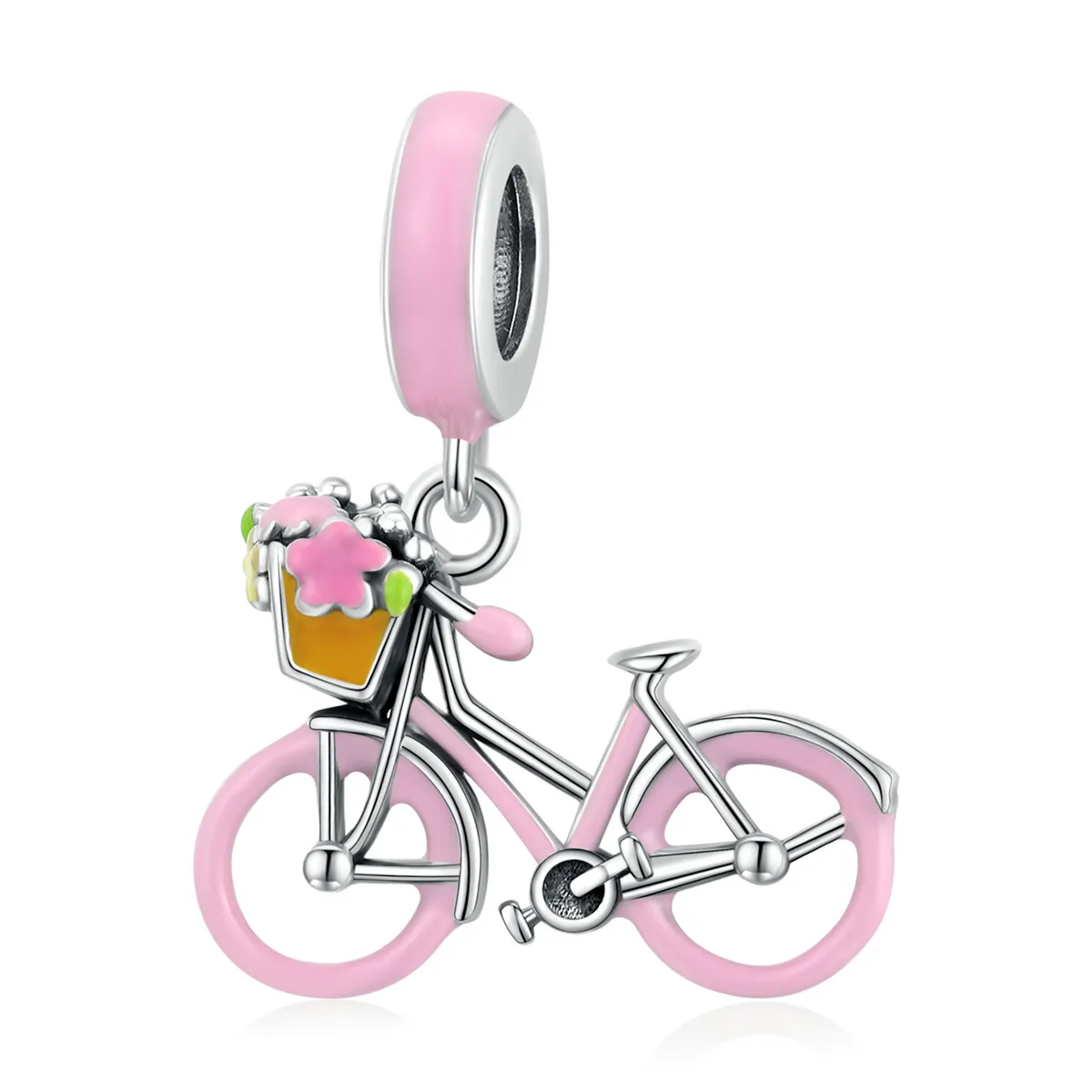 pandora style pink bicycle dangle scc1975