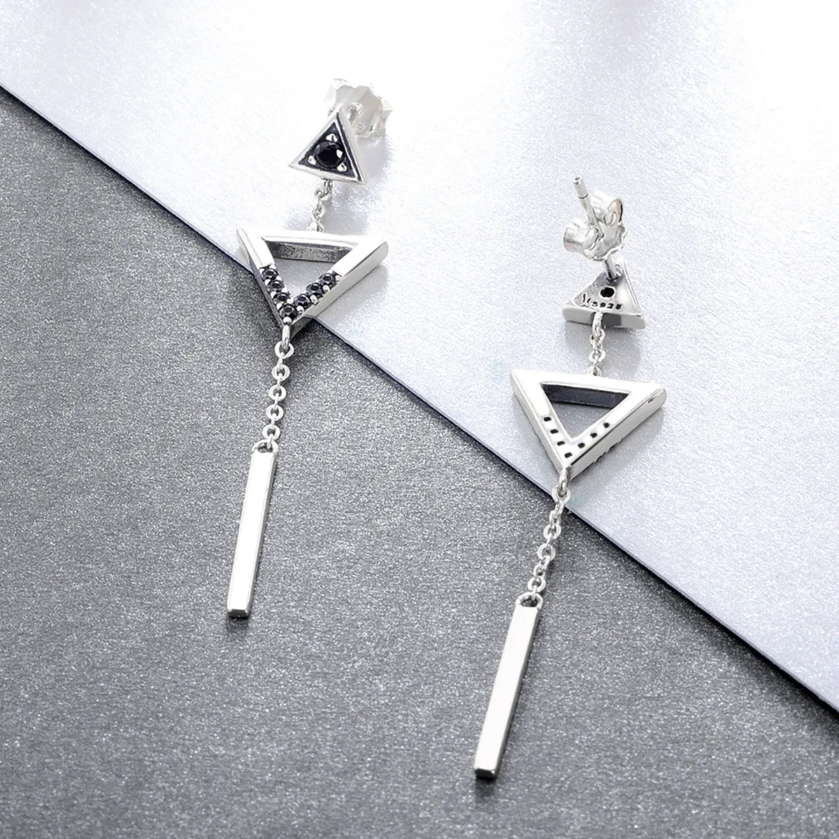 Pandora Style Classical Geometry Hanging Earrings - VSE144-A