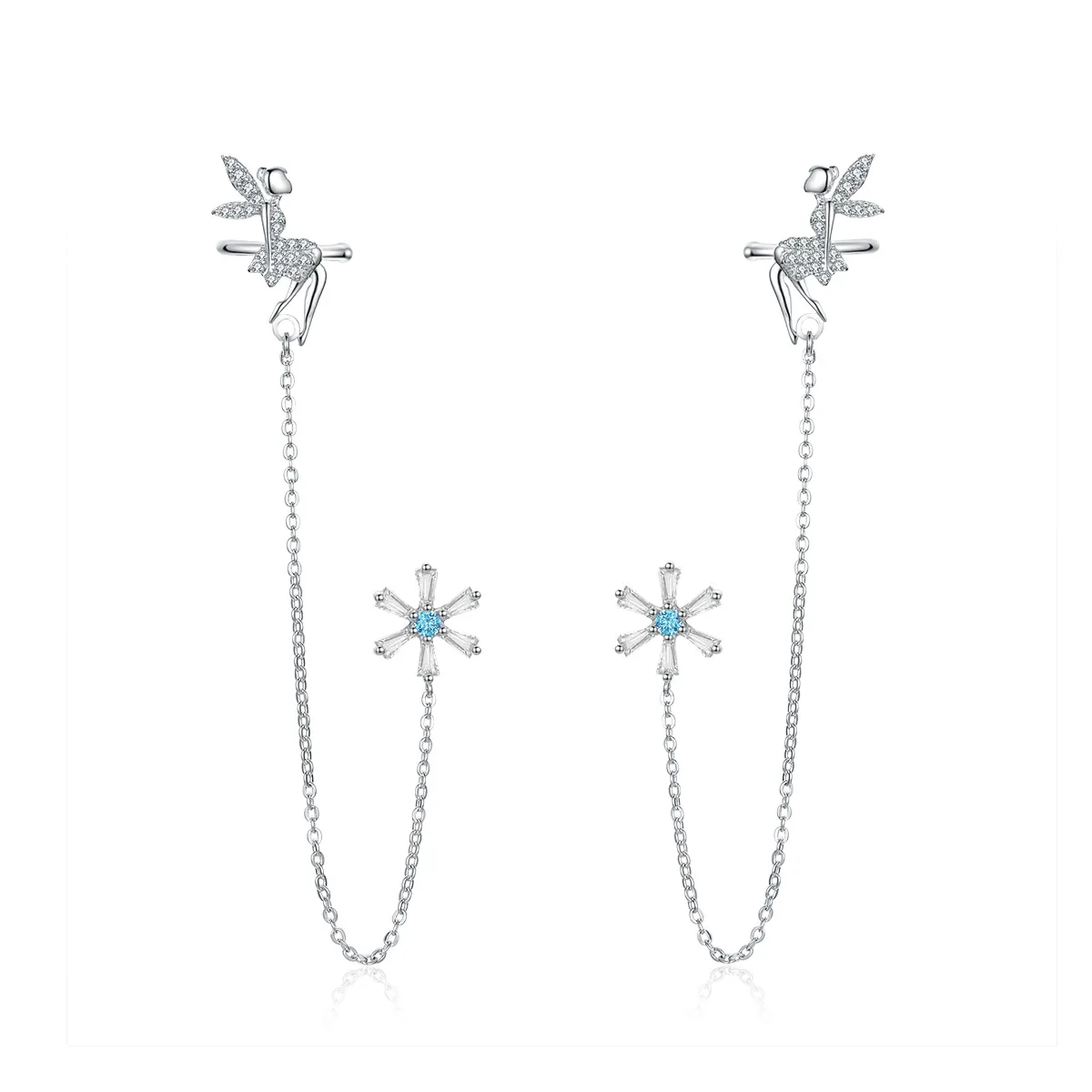 pandora style flower spirit hanging earrings bse201
