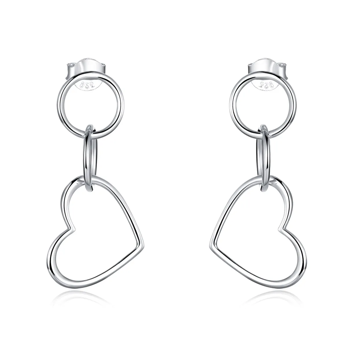 pandora style love hanging earrings sce916