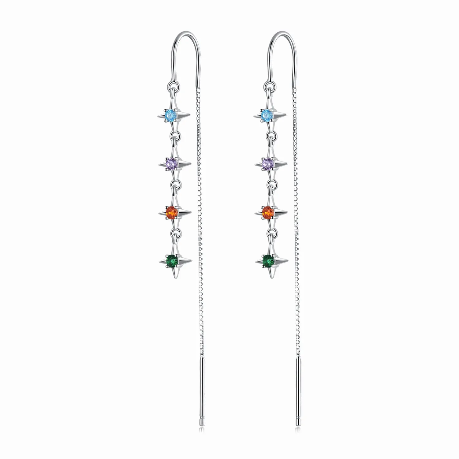 pandora style starry zirconium hanging earrings sce1420