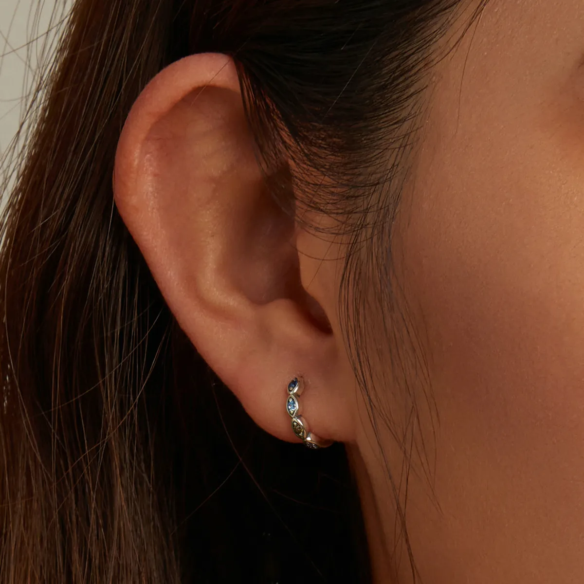 Pandora Style Devil Eye Hoop Earrings - SCE1358
