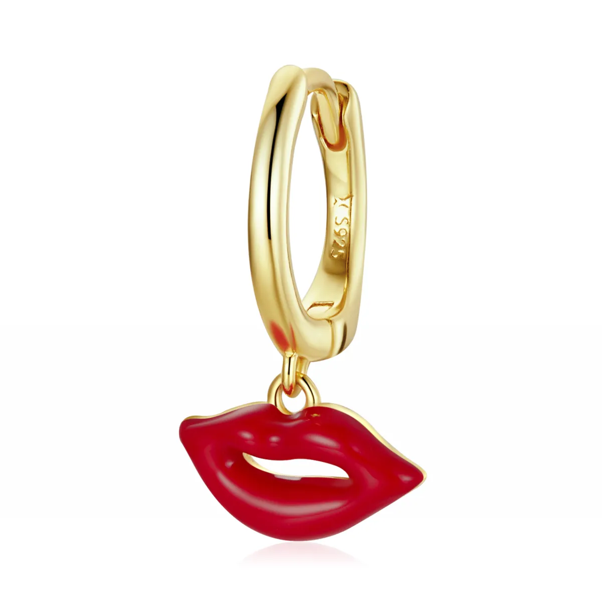 Pandora Style Flaming Lips Hoop Earrings - SCE1233