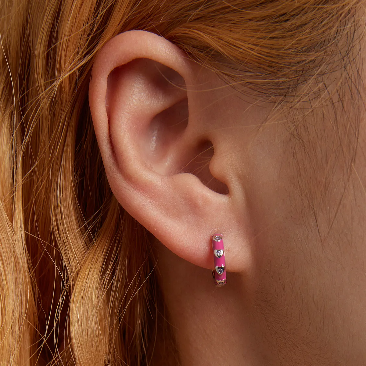 Pandora Style Simple Love Hoop Earrings - BSE595