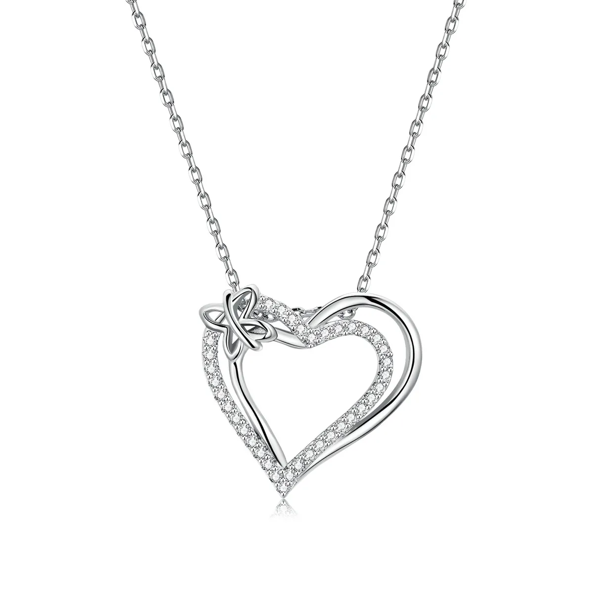 Pandora Style Double Love Necklace - BSN240