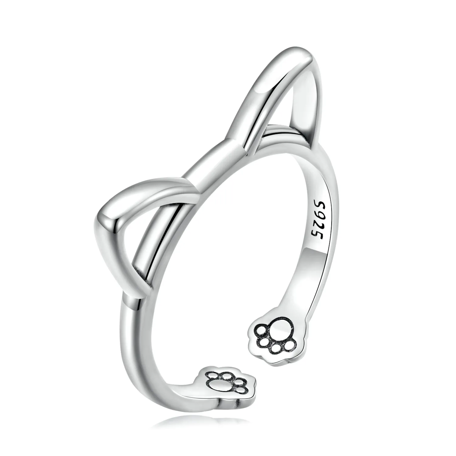 pandora style simple cat open ring scr832