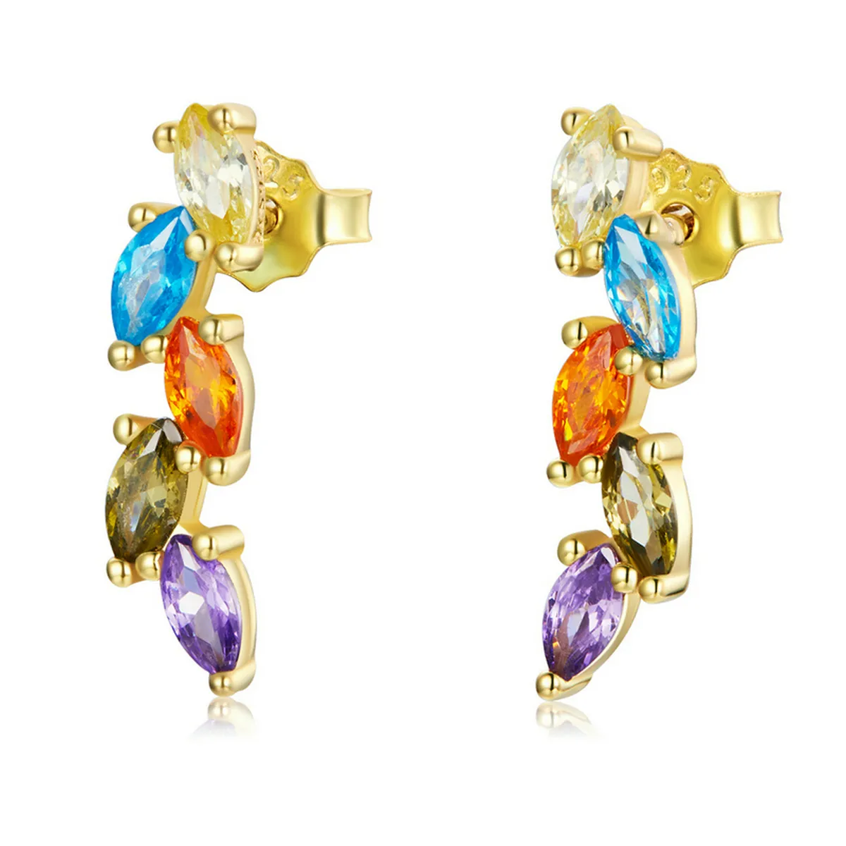 Pandora Style Colorful Zircon - Olive Stud Earrings - SCE1210