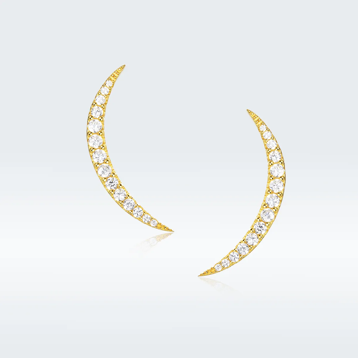 pandora style crescent moon stud earrings bse314