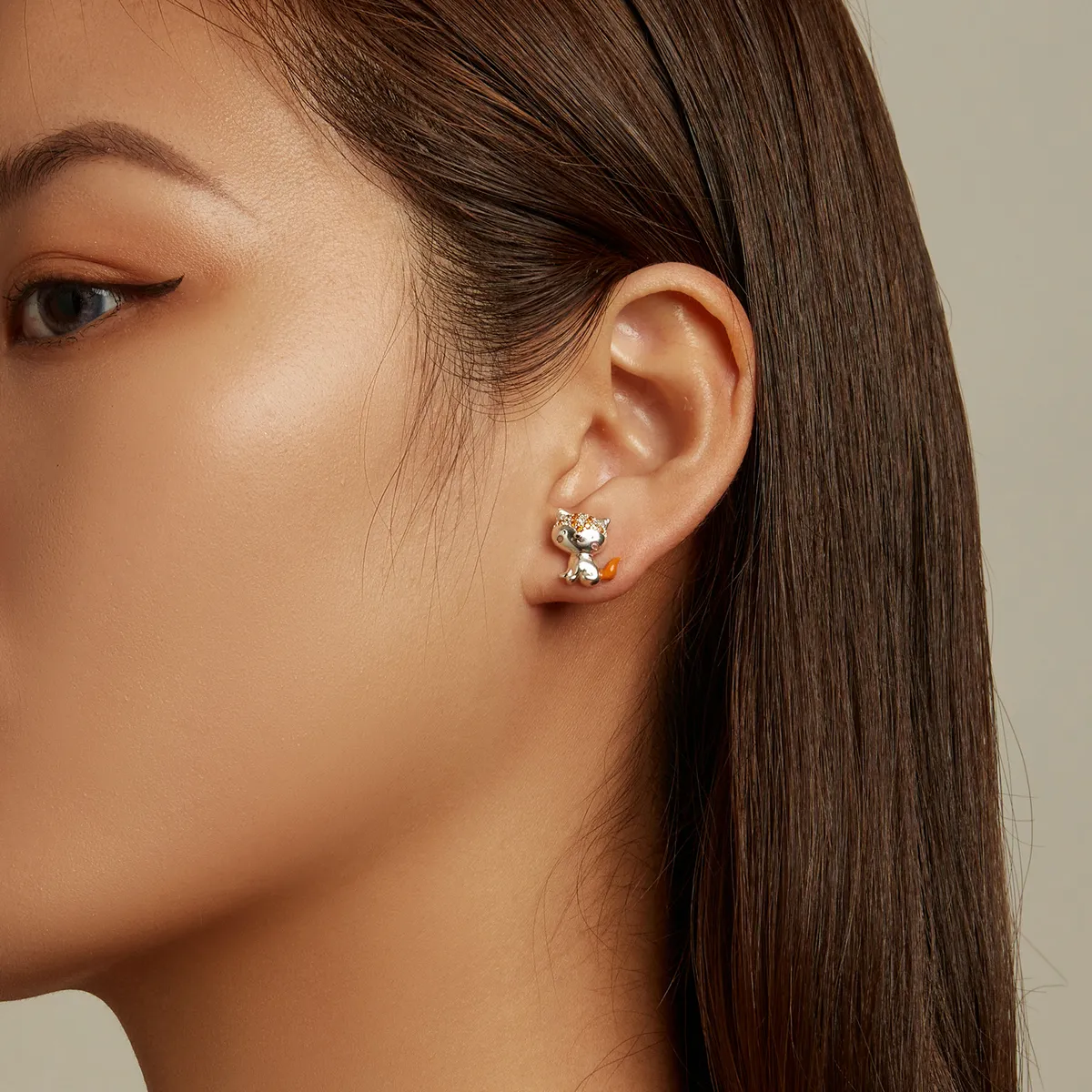 Pandora Style Cute Fox Stud Earrings - SCE1373