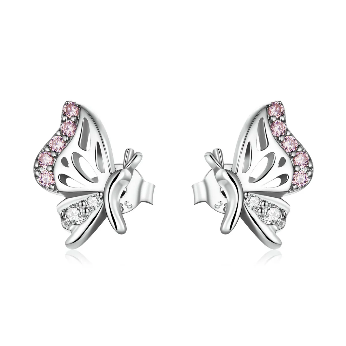 Pandora Style Delicate Butterfly Stud Earrings - BSE574