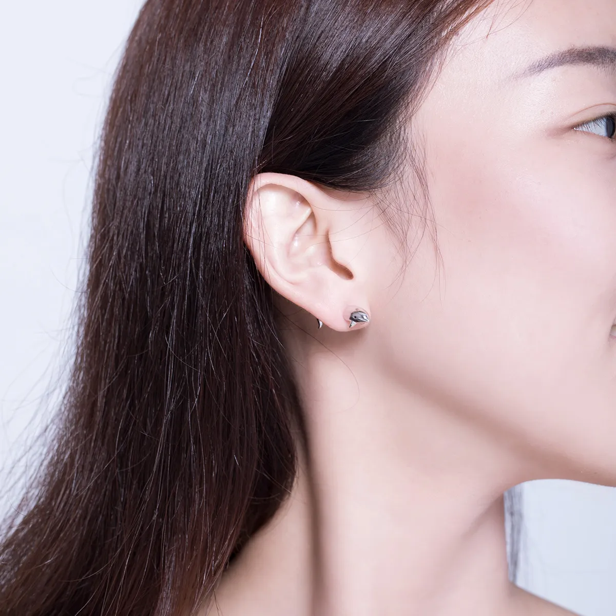 Pandora Style Dolphin Stud Earrings - BSE184