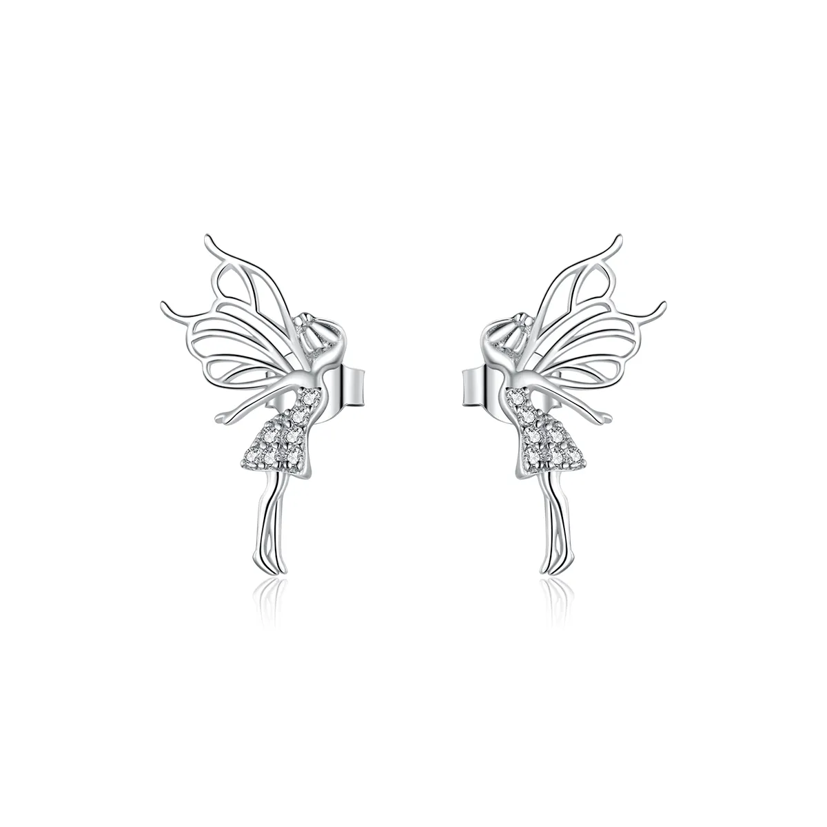 Pandora Style Flower Elf Stud Earrings - BSE338