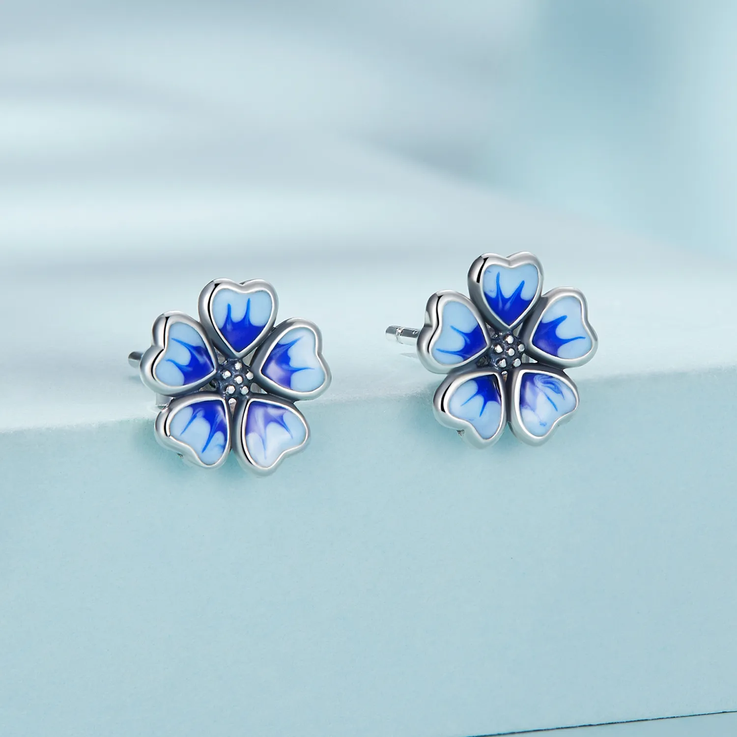 Pandora Style Flowers Stud Earrings - SCE1513