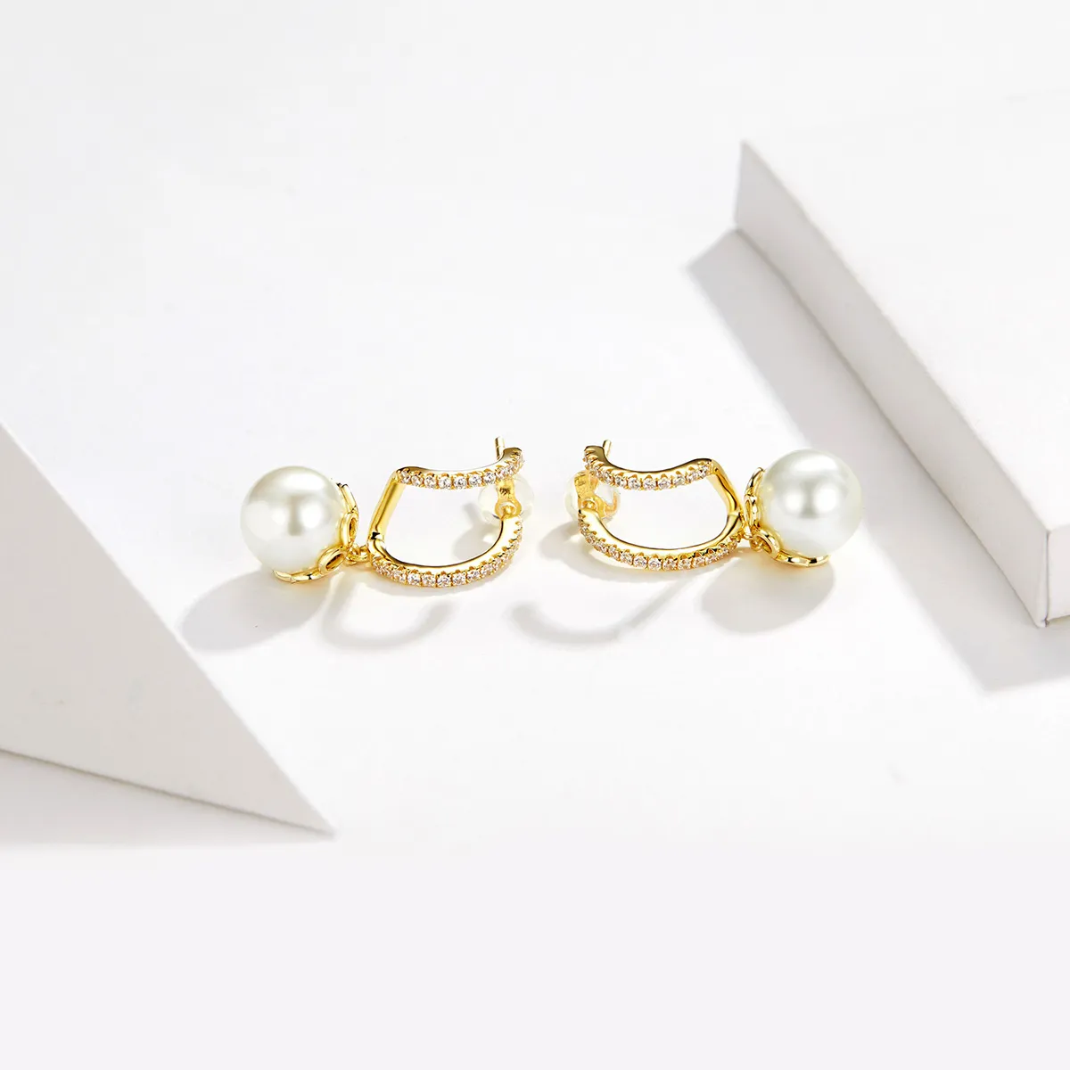Pandora Style Gentle Pearl Stud Earrings - BSE151