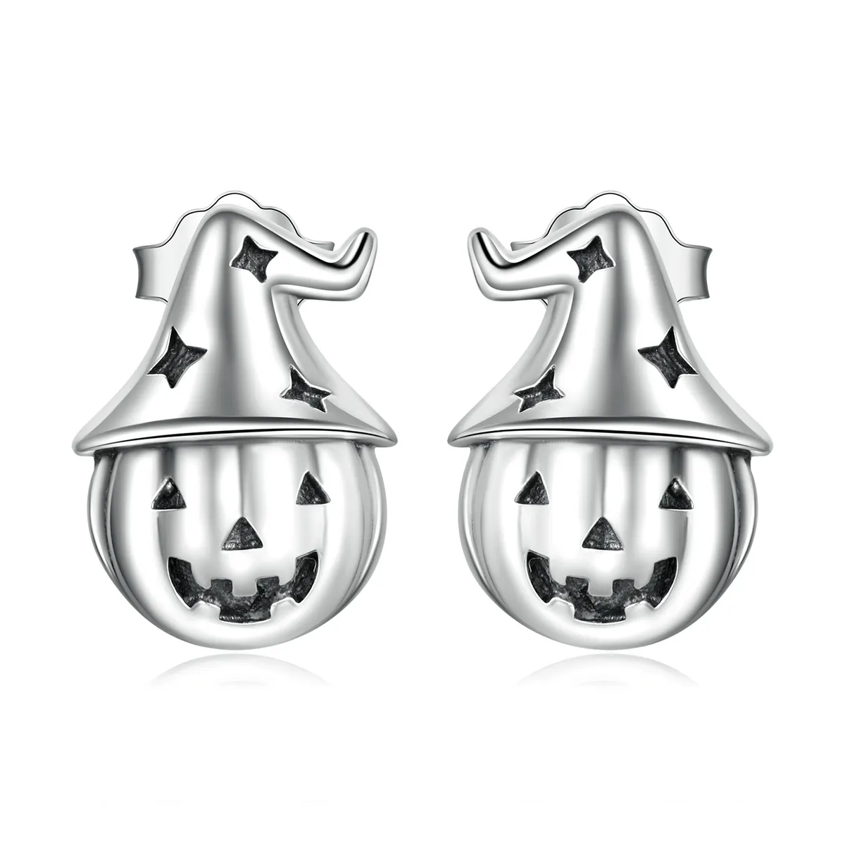 Pandora Style Halloween Pumpkin Stud Earrings - BSE537