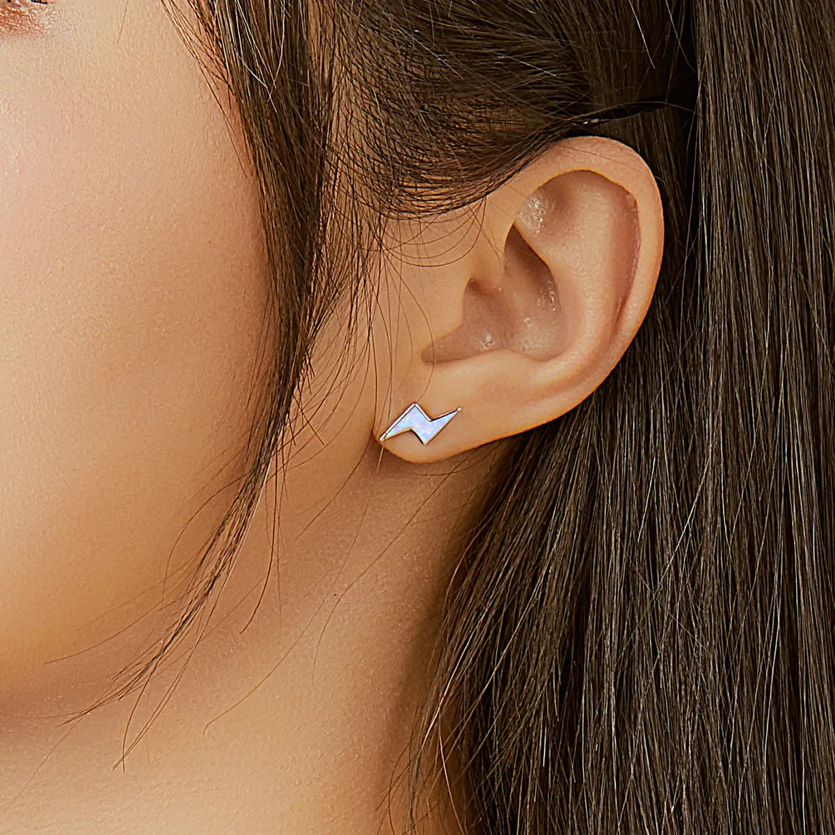 Pandora Style Opal Lightning Stud Earrings - SCE860