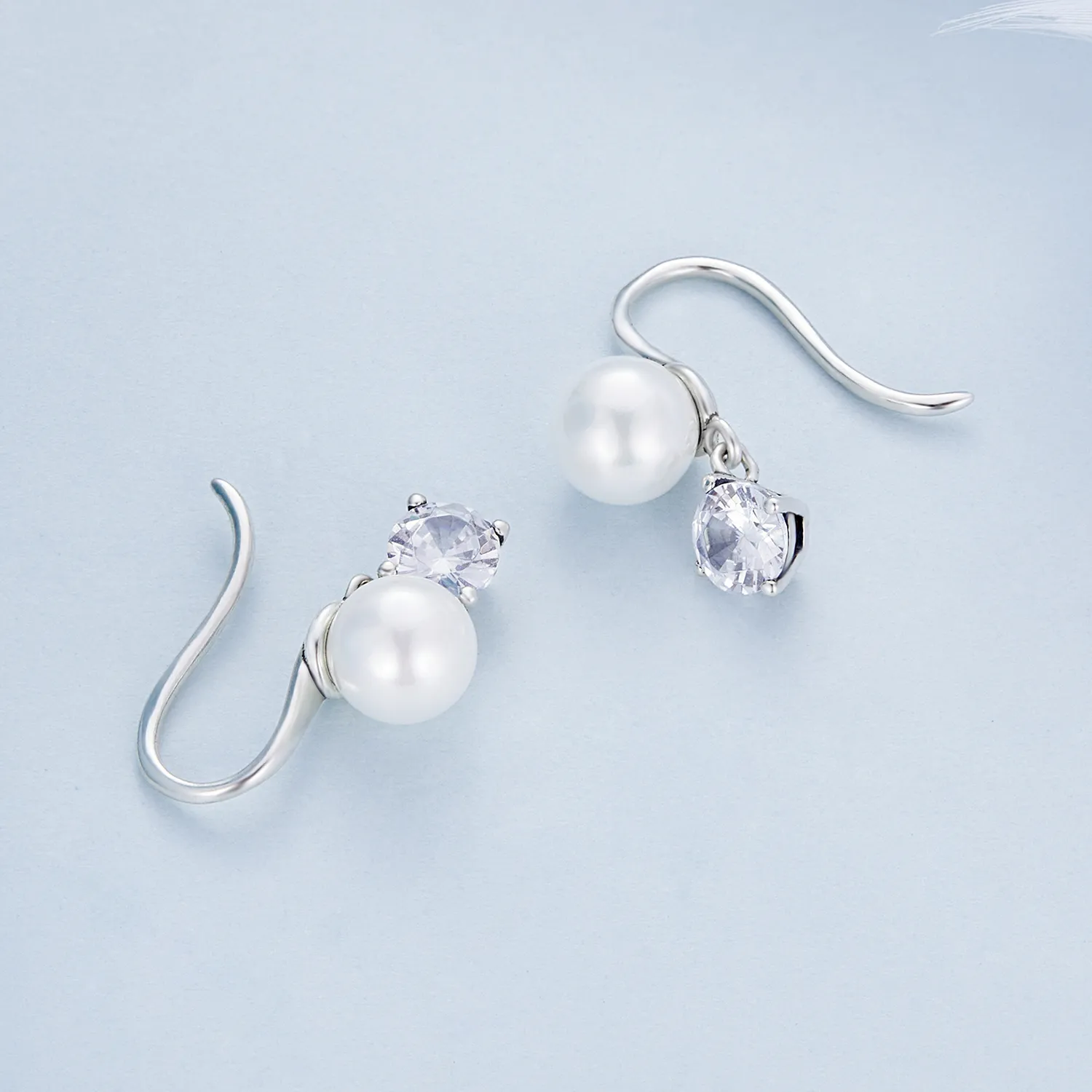 Pandora Style Pearl Stud Earrings - BSE684