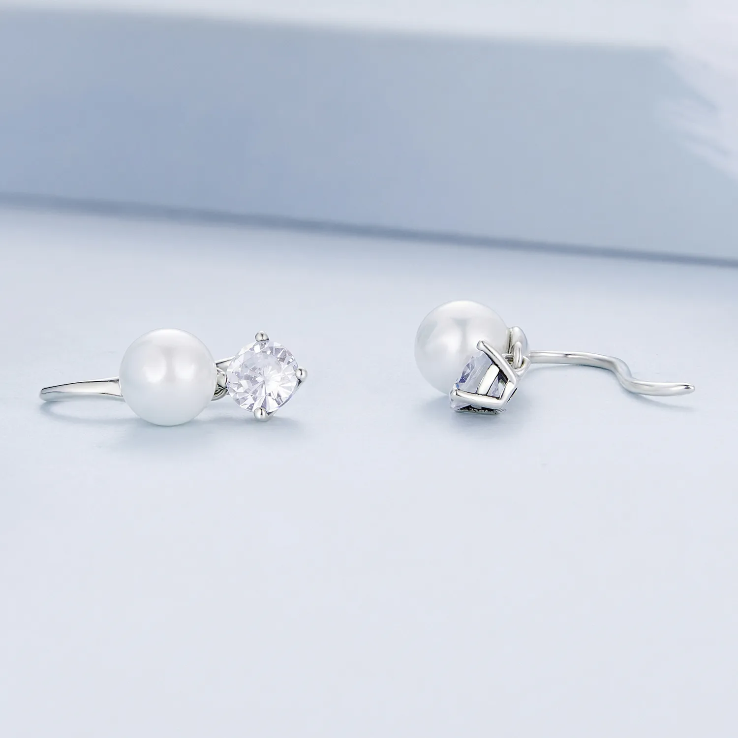 Pandora Style Pearl Stud Earrings - BSE684