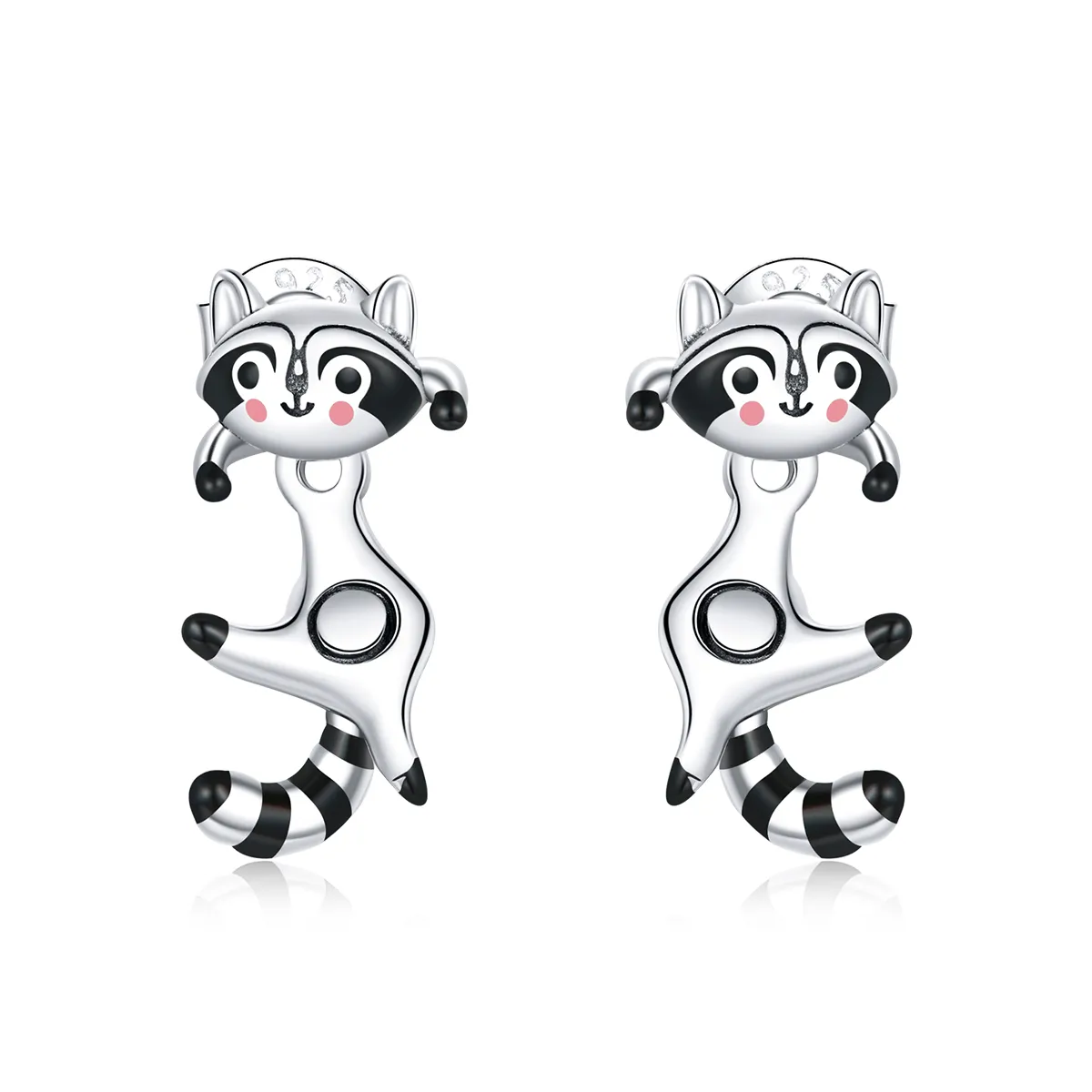 Pandora Style Raccoon Stud Earrings - SCE990