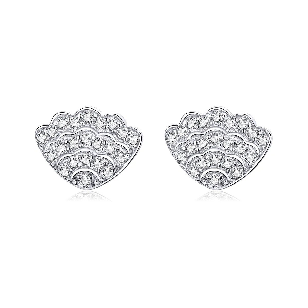 pandora style romantic shell stud earrings bse342