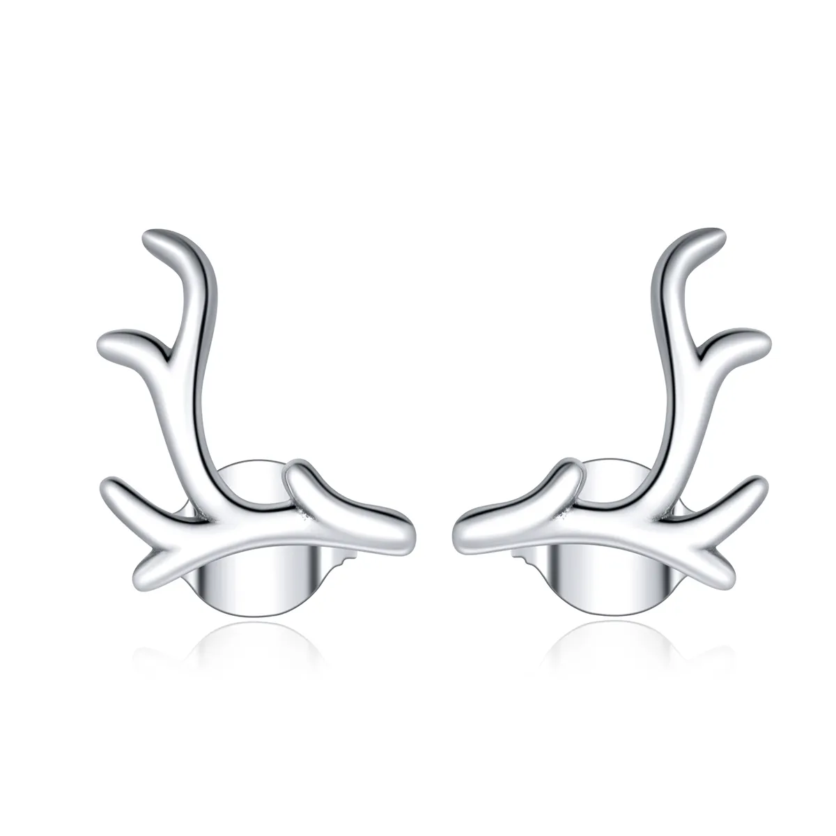 pandora style simple antlers stud earrings sce963