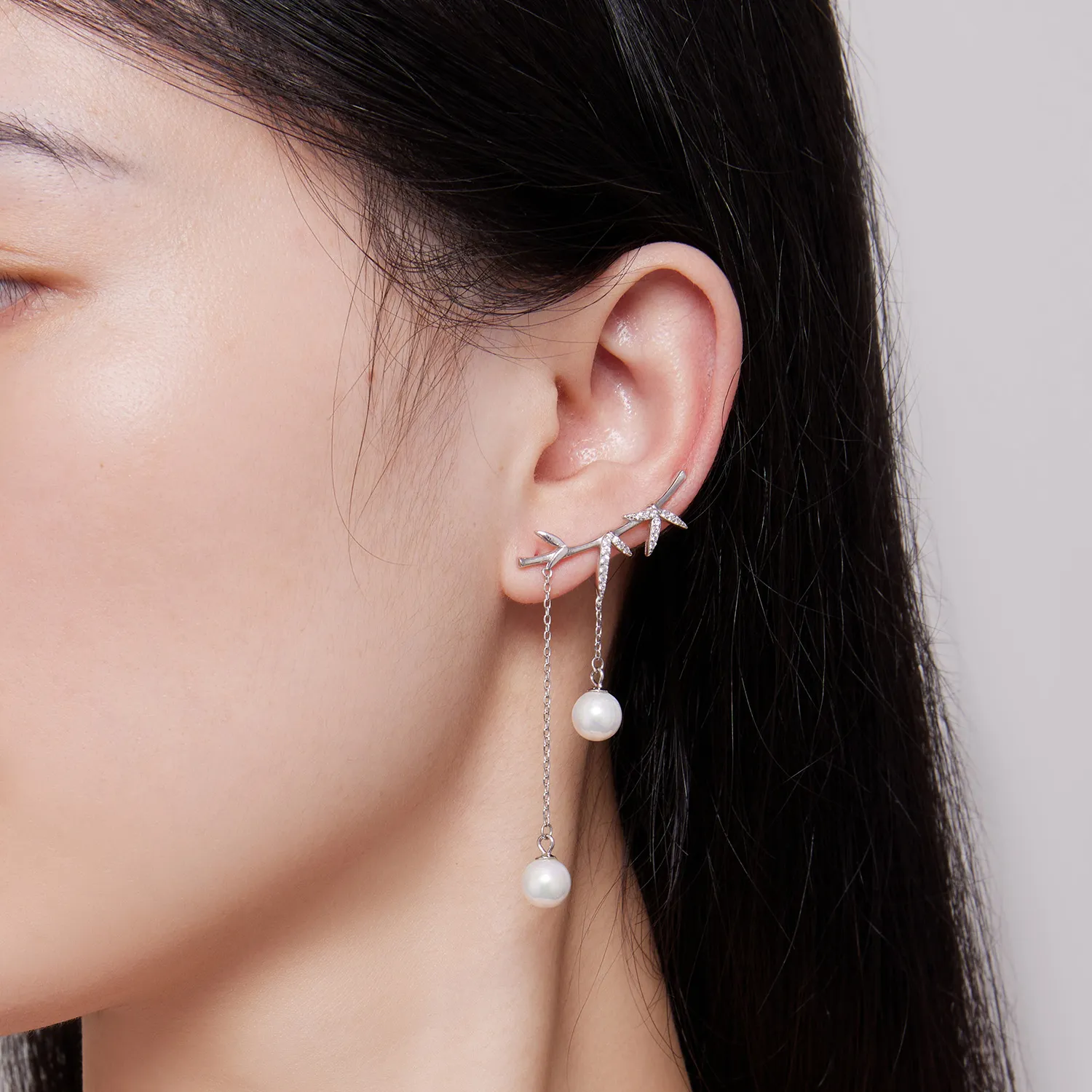 Pandora Style Delicate Bamboo Shell Beads Dangle Earrings - BSE821