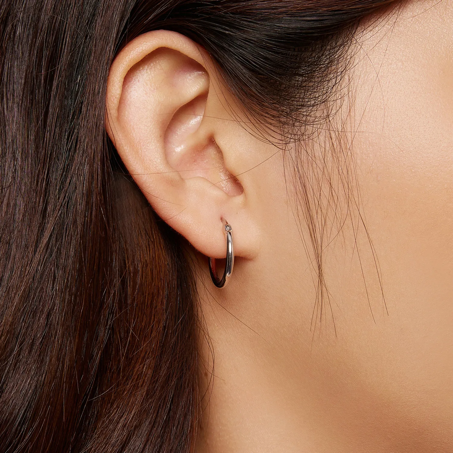 Pandora Style Medium circle Hoops Earrings - SCE1608-M