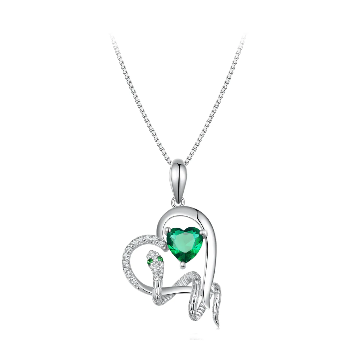 Pandora Style Necklace with Exquisite Snake Winding Heart Shape - BSN327
