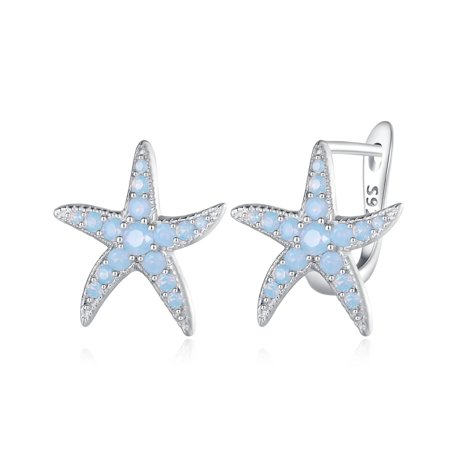 pandora style starfish hoops earrings bse840