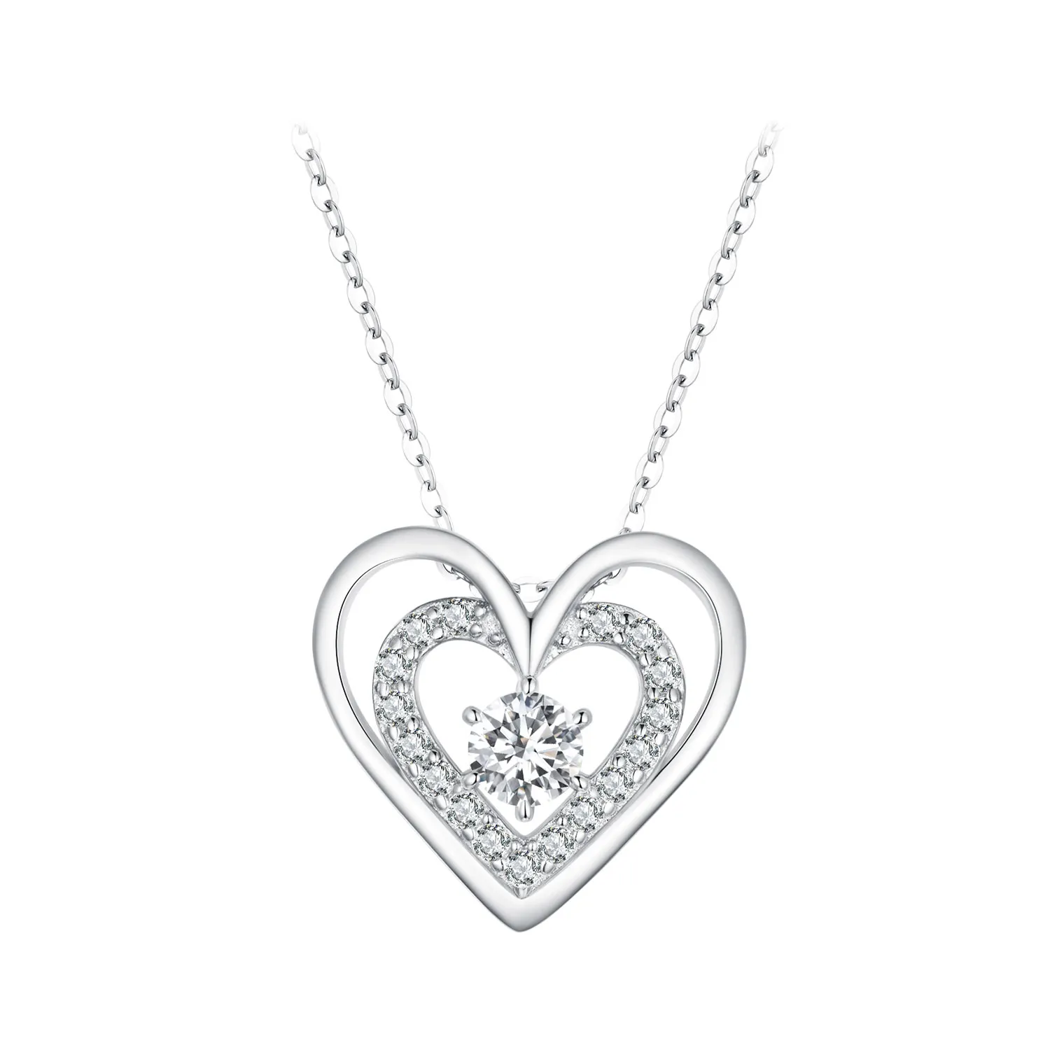 pandora style heart necklace bsn342