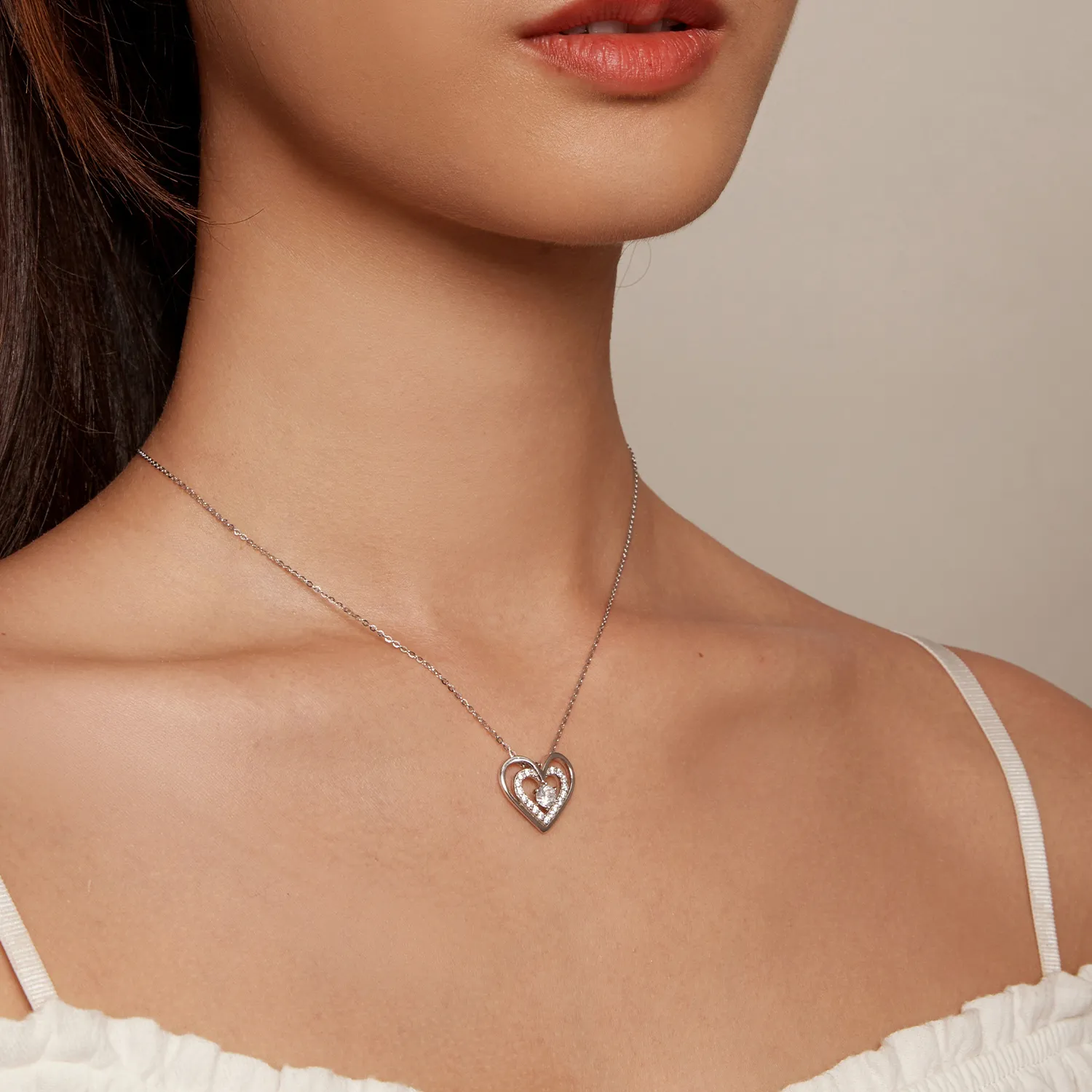 Pandora Style Heart Necklace - BSN342