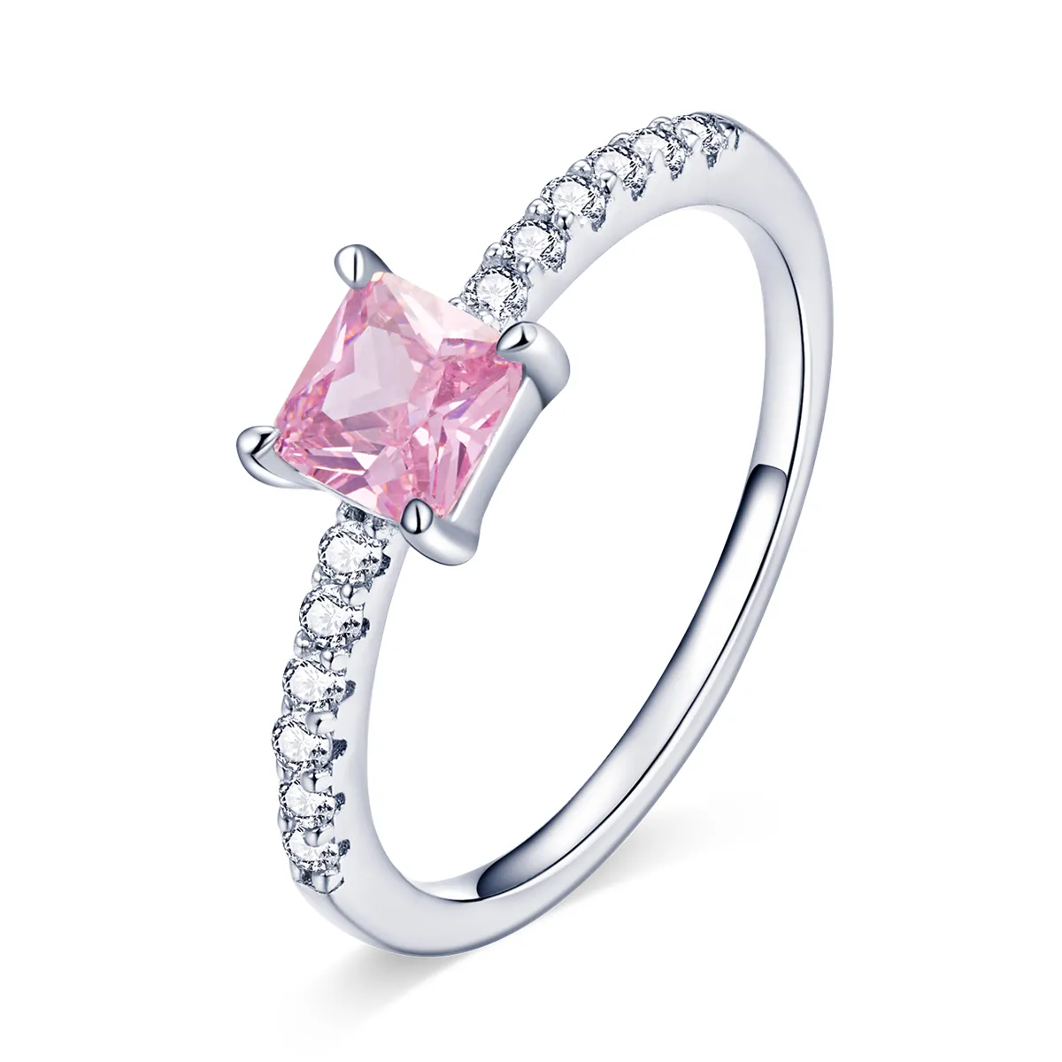 Square Sparkle Halo Ring - BSR191