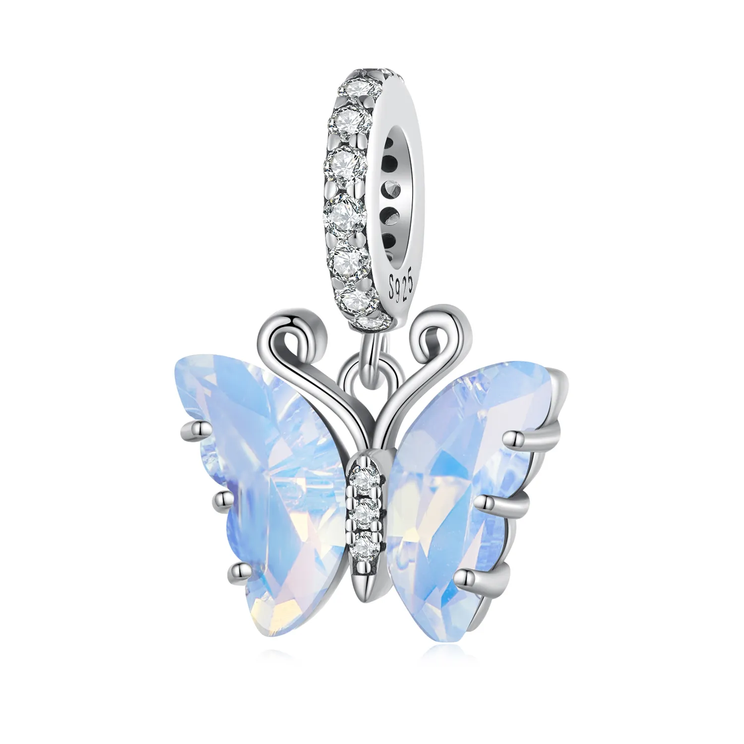 pandora style blue aurora butterfly dangle scc2305