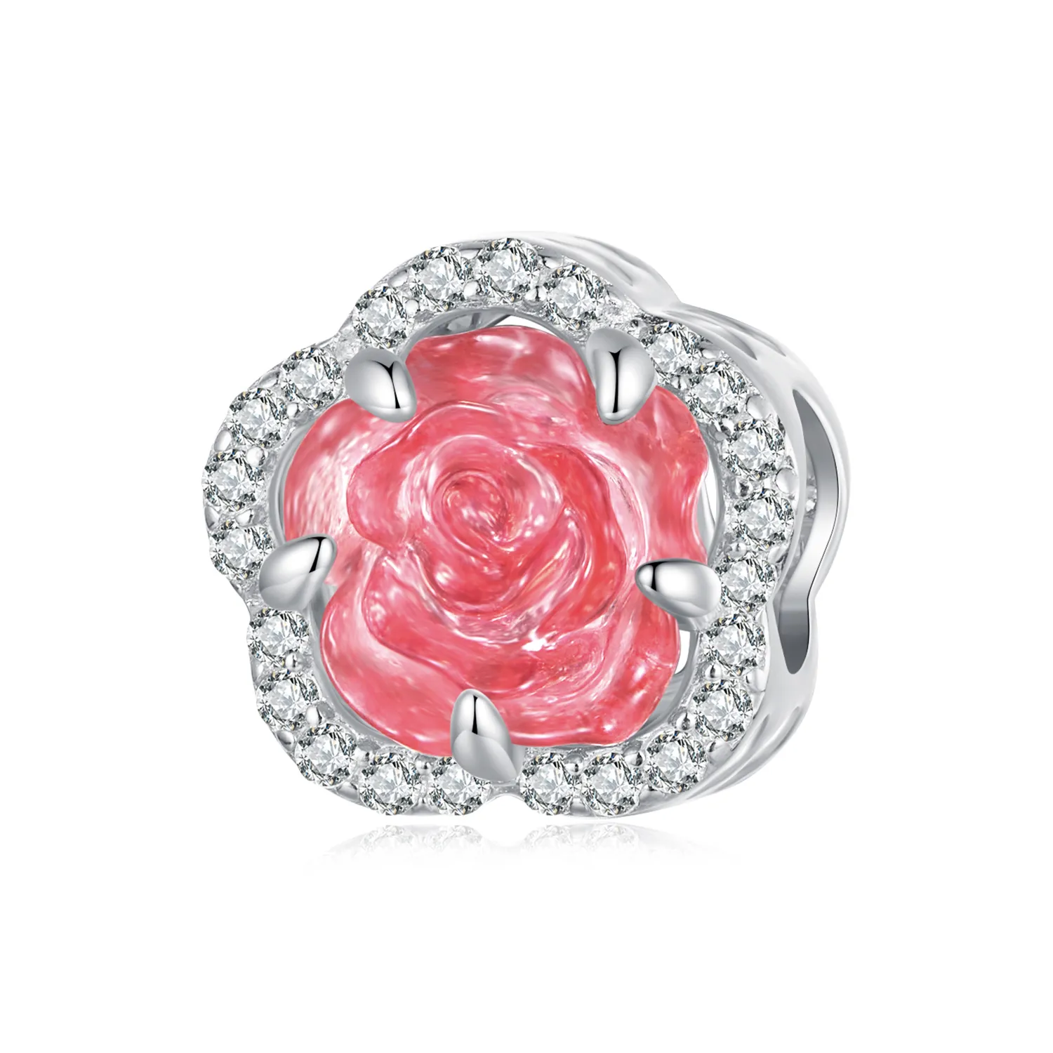 pandora style crystal rose charm bsc904