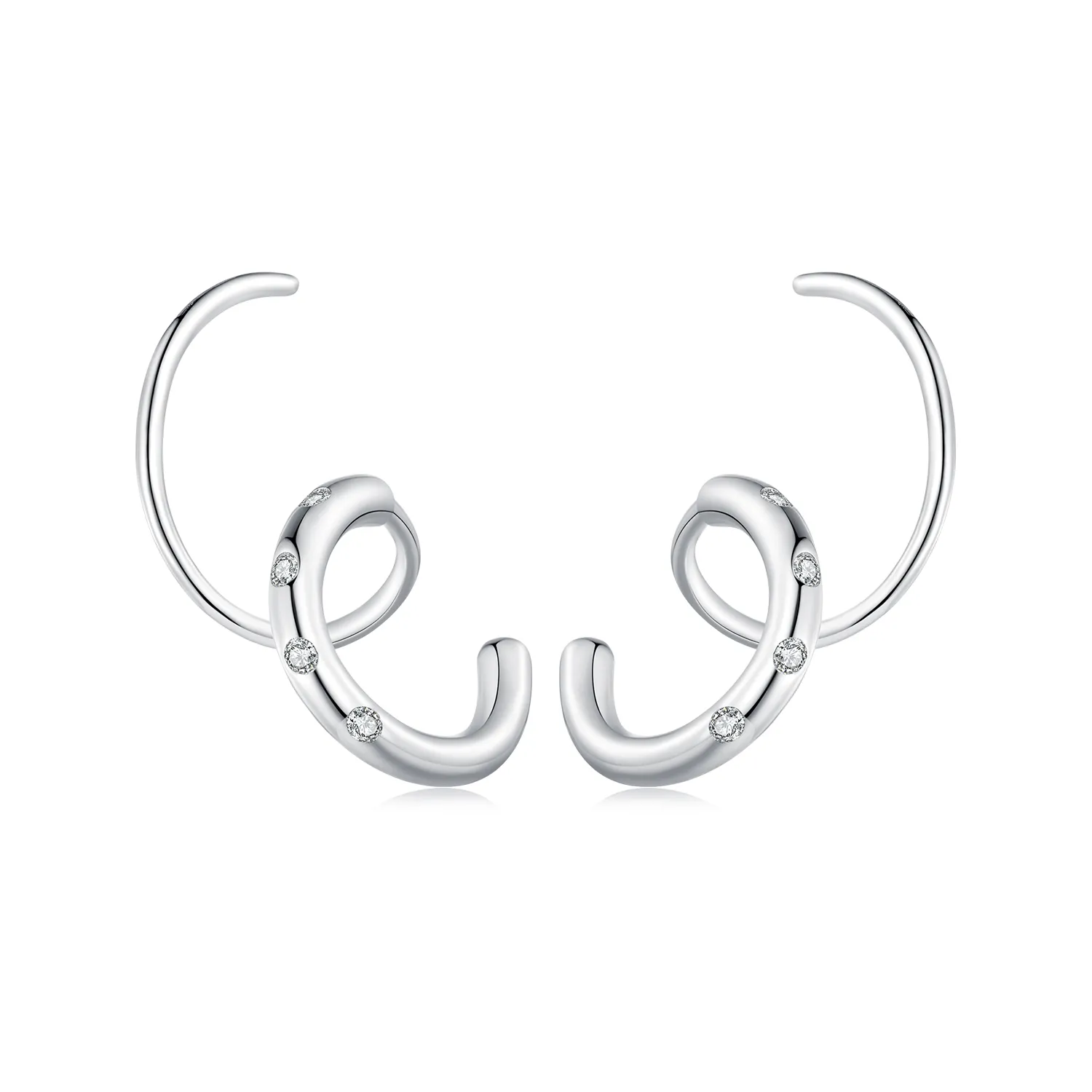 Pandora Style Double Hoop Earrings Stud Earrings - SCE1652