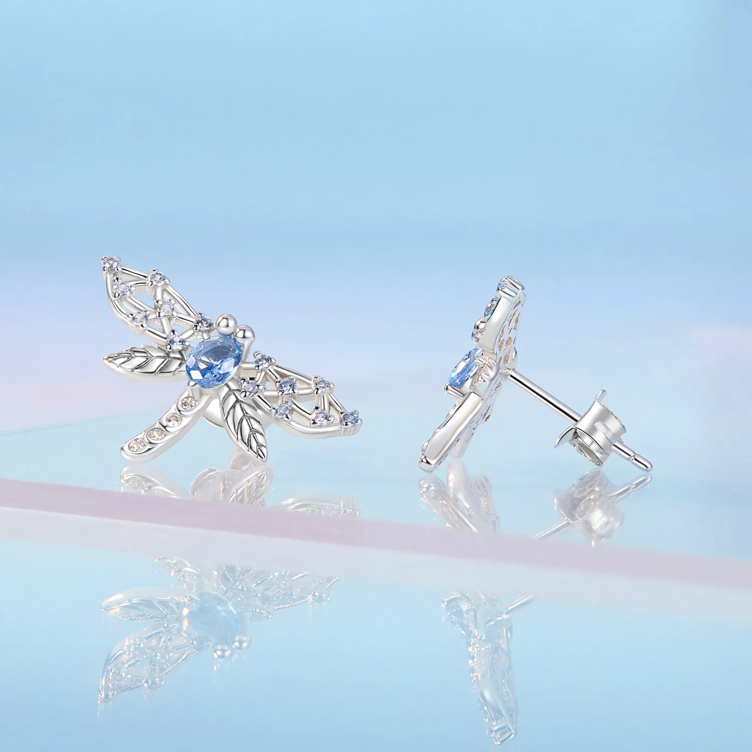 Pandora Style Dragonfly Studs Earrings - BSE874