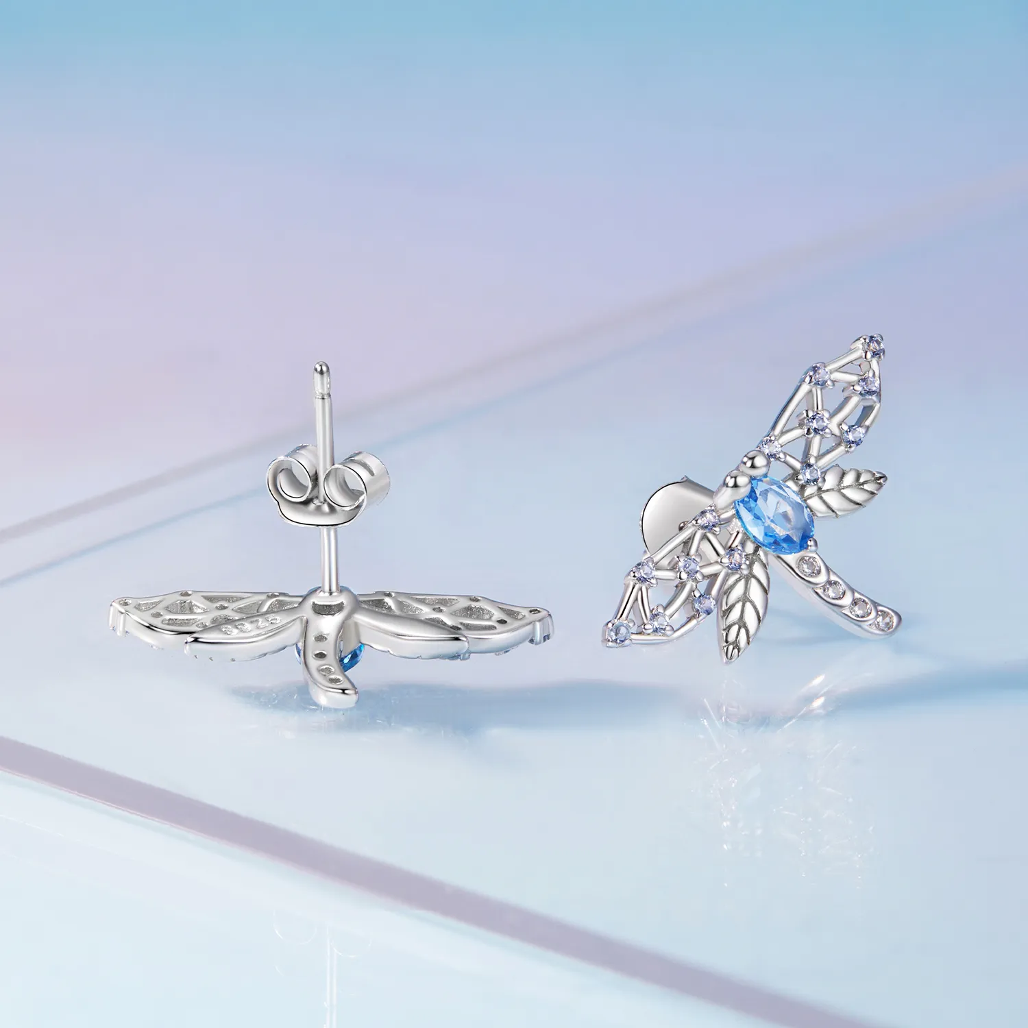 Pandora Style Dragonfly Studs Earrings - BSE874