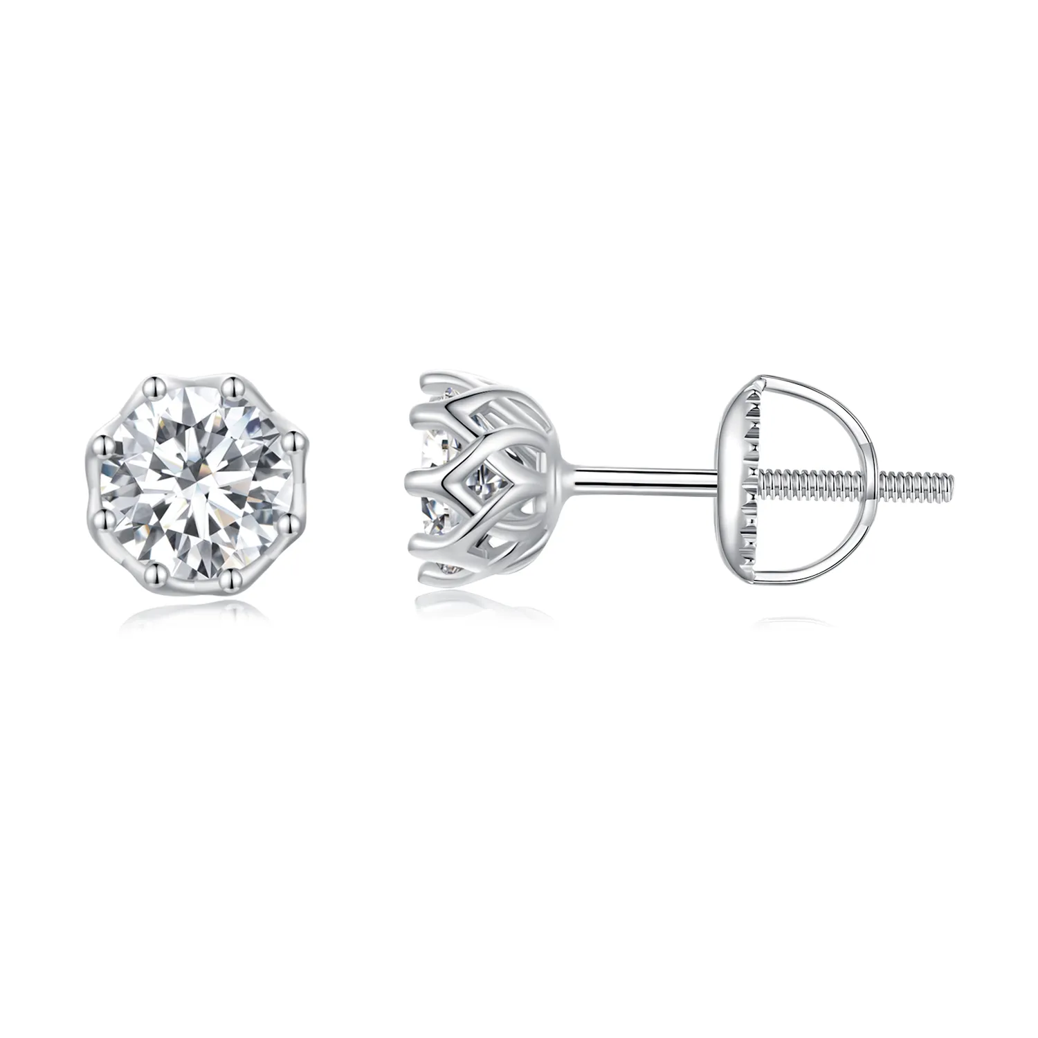Pandora Style Exquisite Moissanite Studs Earrings(Two Certificates) - MSE016-S