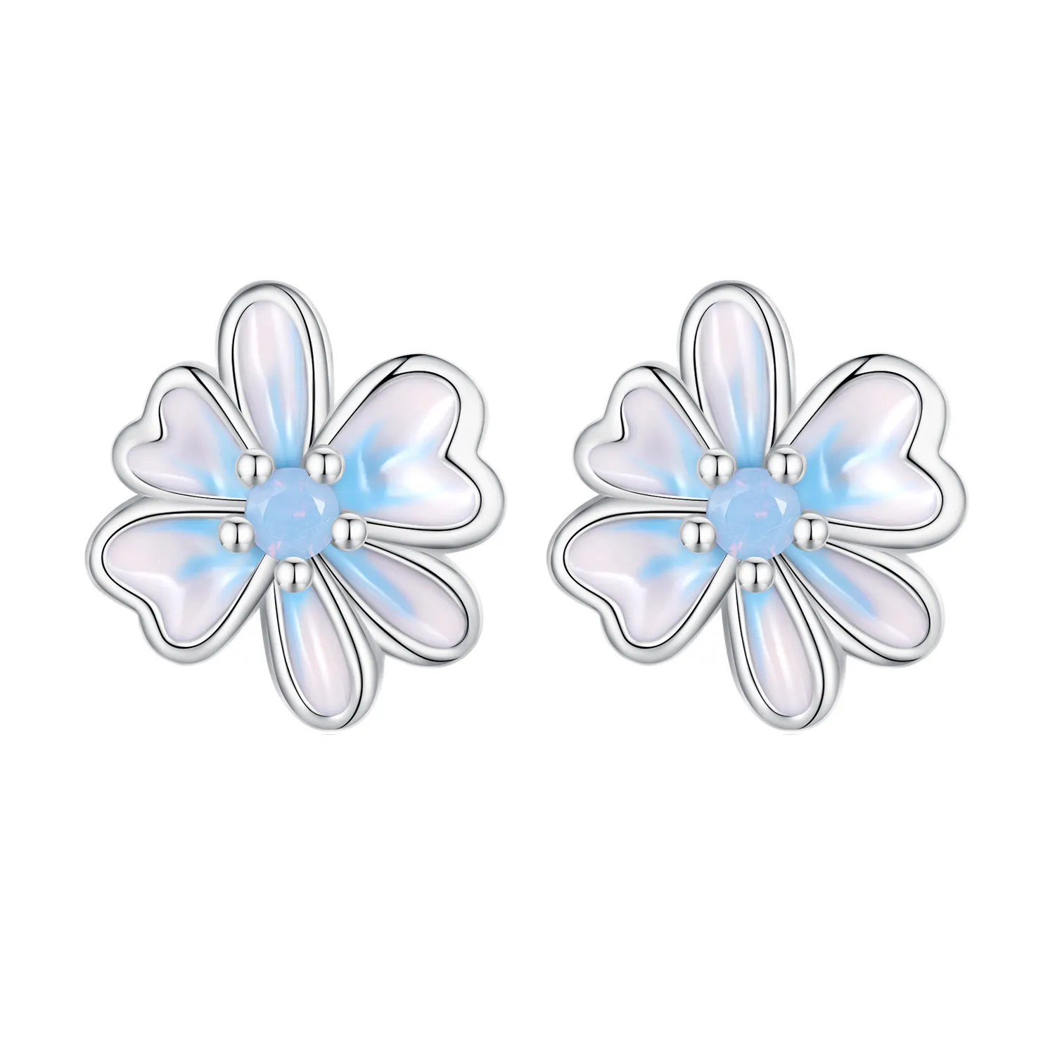 pandora style flower studs earrings sce1572