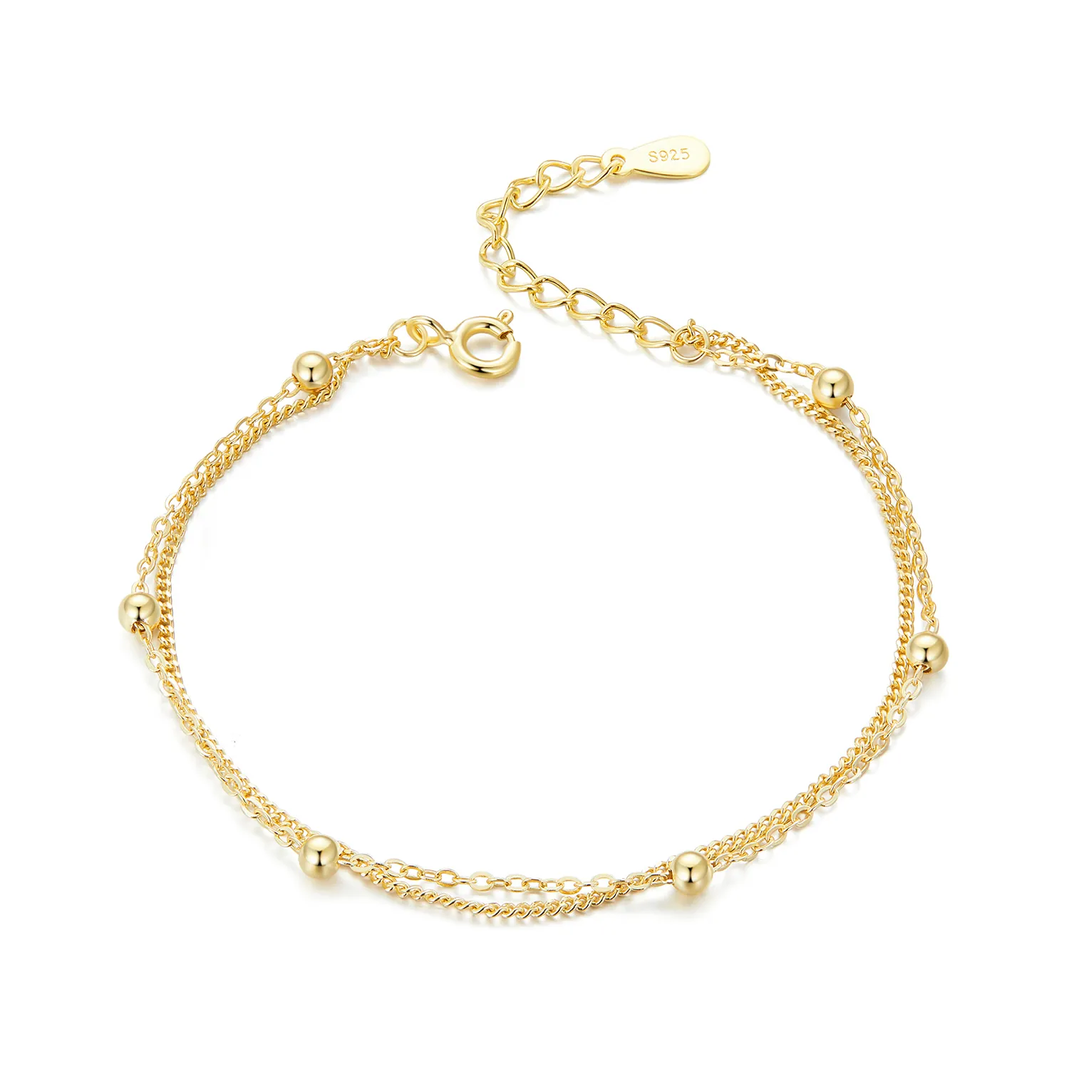 pandora style golden bead chain bracelet scb131 b