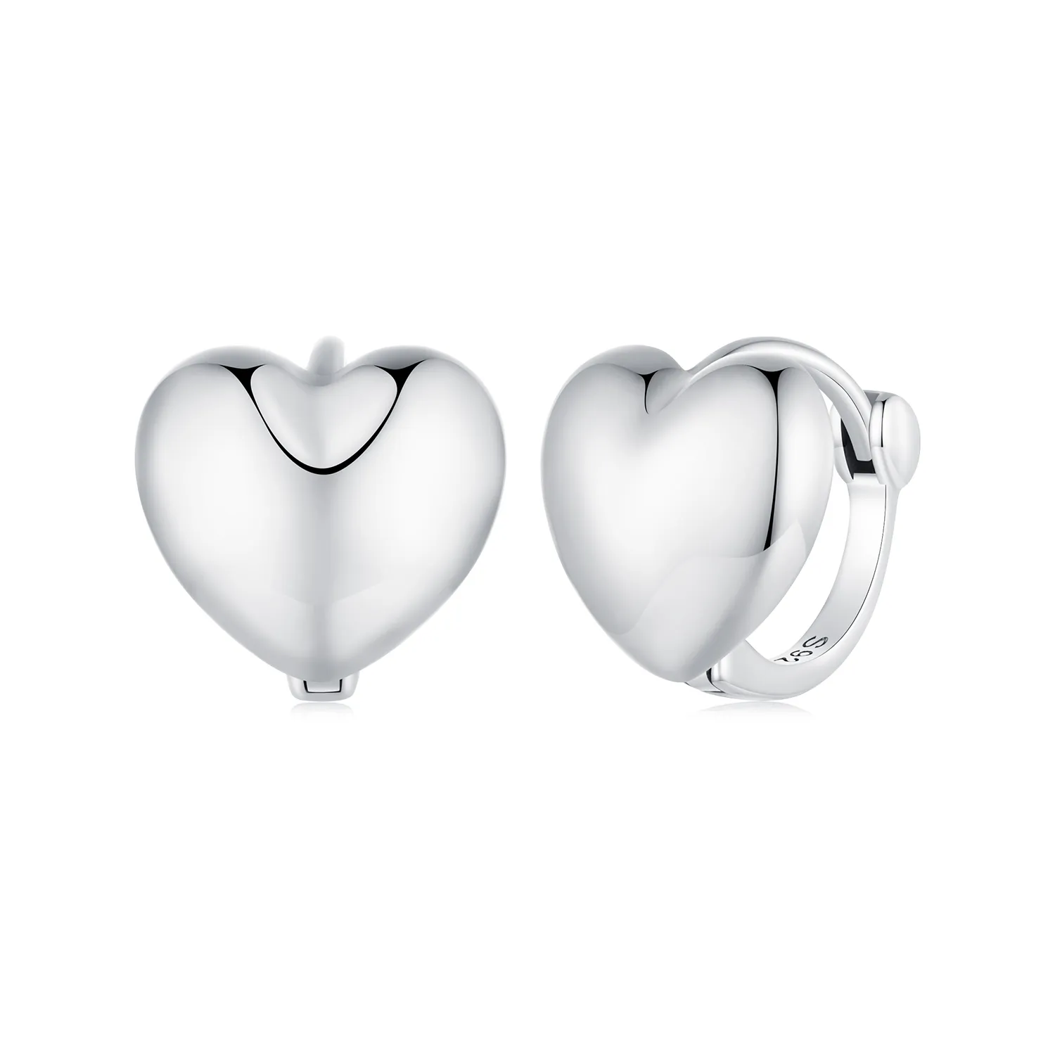 Pandora Style Heart-Shaped Hoop Earrings - BSE905