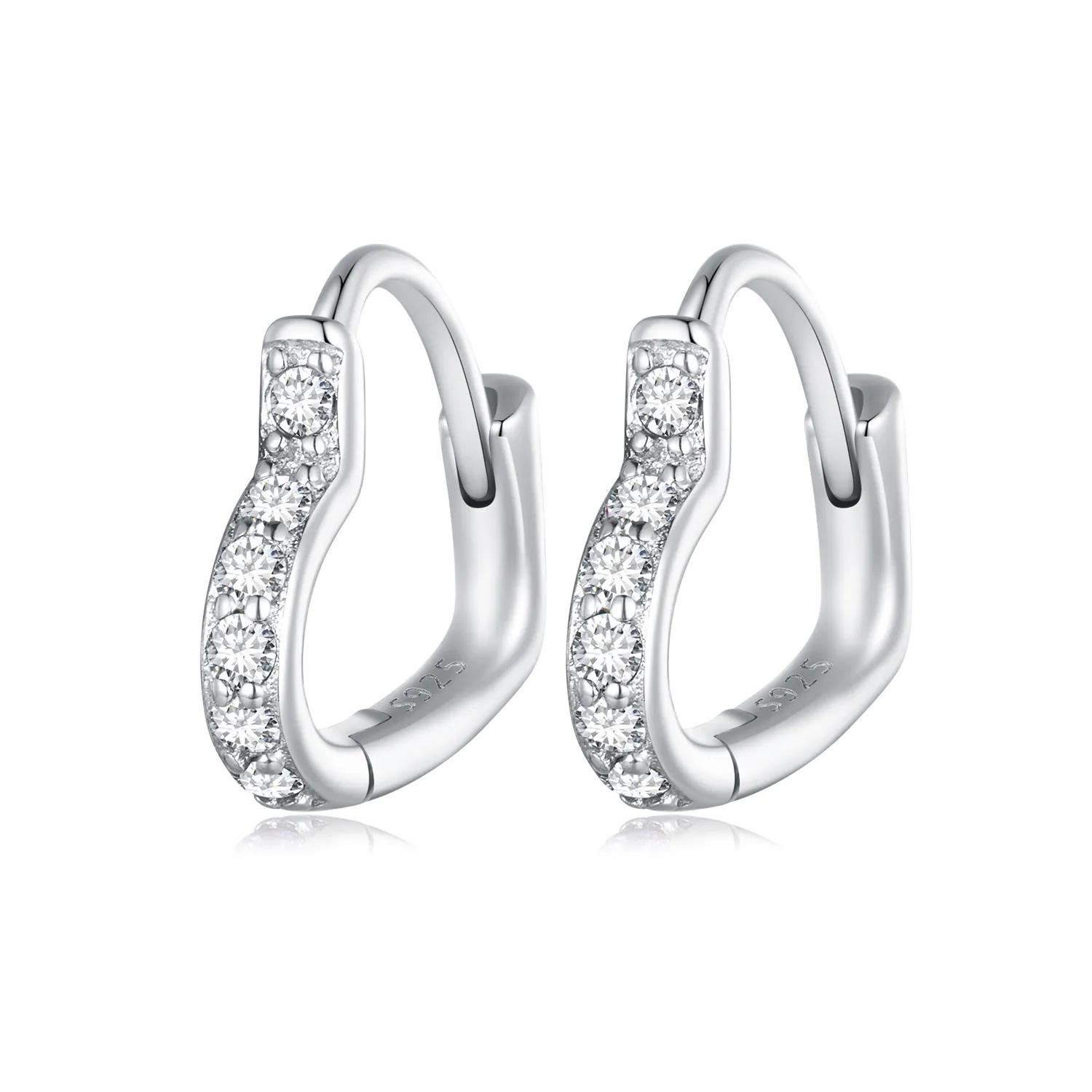 pandora style heart shaped hoop earrings sce1626