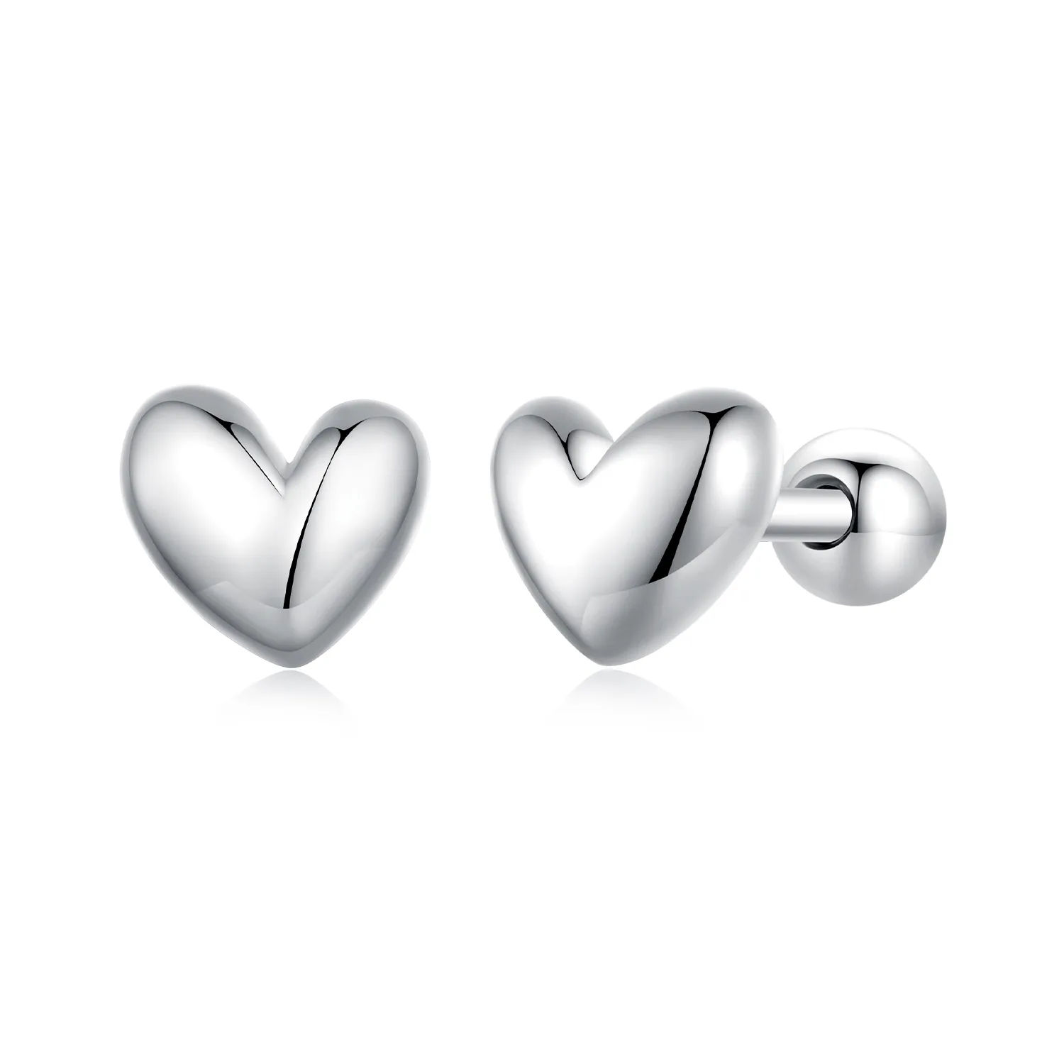 Pandora Style Heart-Shaped Studs Earrings - BSE886