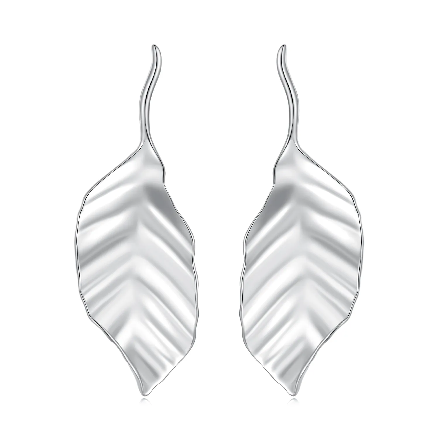 Pandora Style Leaves Studs Earrings - BSE812