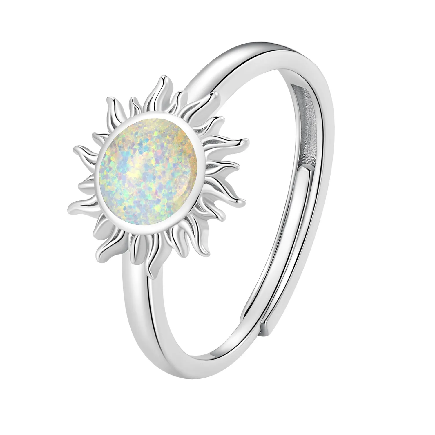 pandora style opal sun ring bsr398