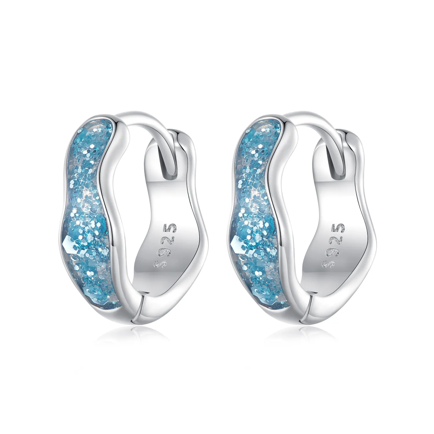 pandora style sparkling hoop earrings sce1614